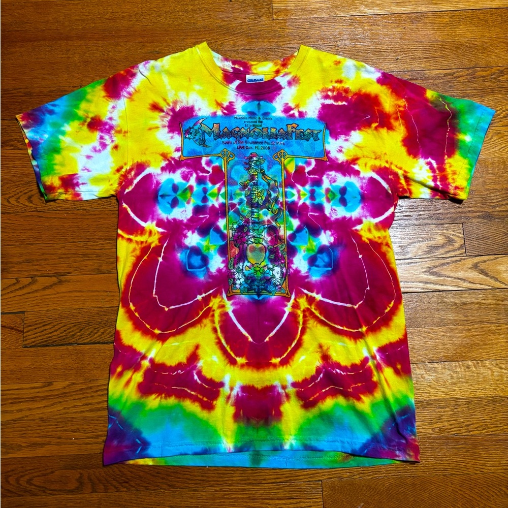 2008 MAGNOLIAFEST Florida Tie-Dyed T-Shirt (Medium)